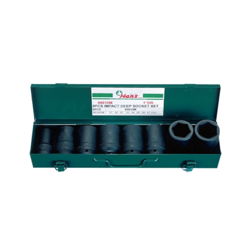 Picture of Hans 1" Drive 8 Pcs. Deep Impact Socket Set-Inches Size, 88610A