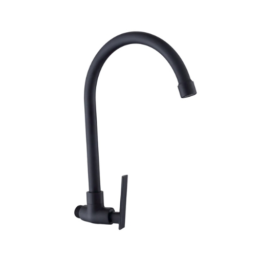Picture of Axis Danube Wall Tap Gooseneck Matte Black, AXS01FW202B