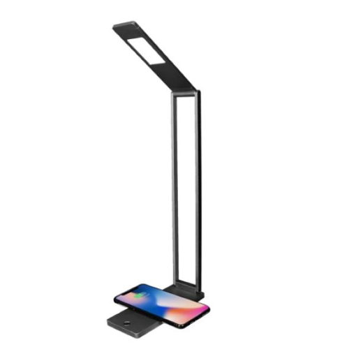 Picture of ACO FOLDABLE SLIM LED DESK LAMP WITH WIRELESS CHARGER 4.5W BLACK