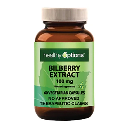 Picture of Healthy Options Bilberry Extract 100mg 60 Capsules