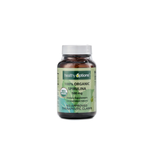 Picture of Healthy Options Organic Spirulina 500mg 100 Tablets