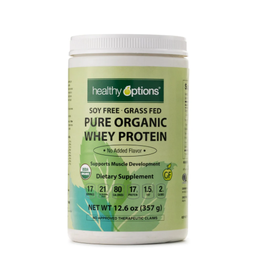 Picture of Healthy Options Soy-Free Grass Fed Pure Organic Whey Powder 357 Grams